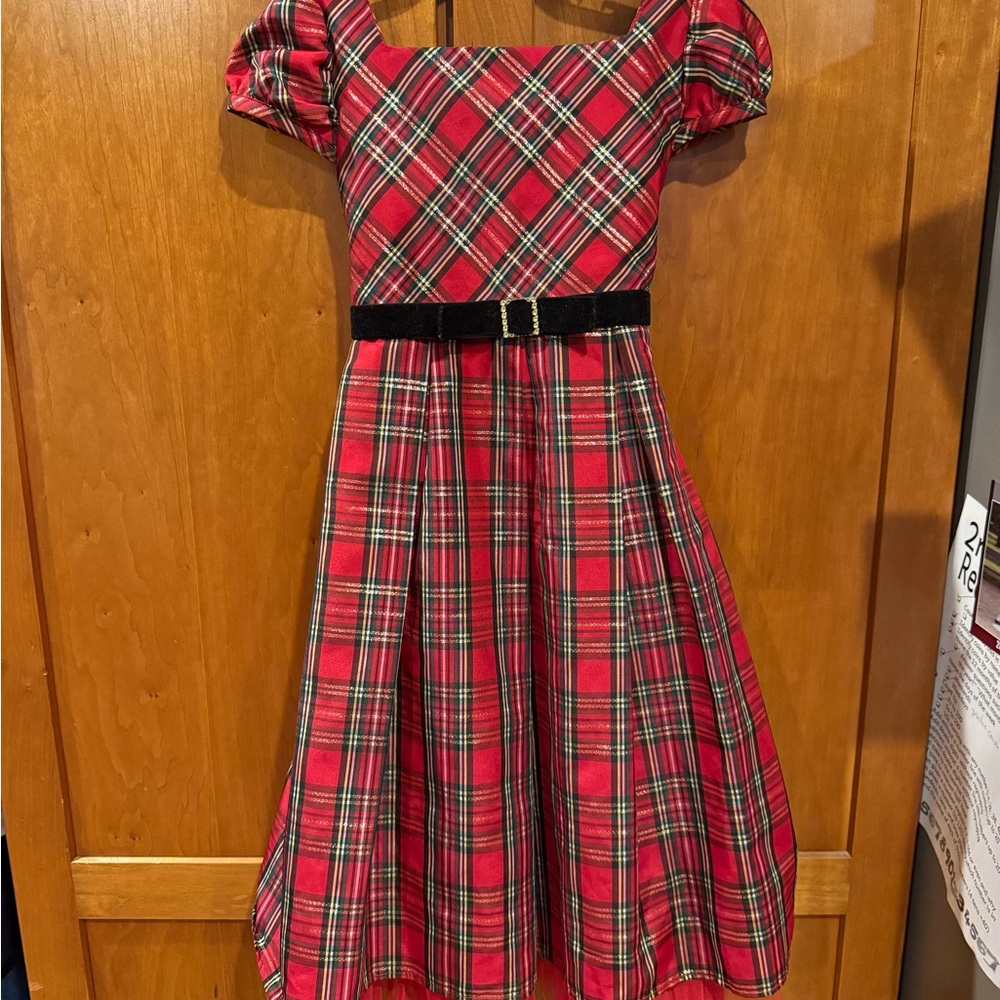 Youngland Red and Gold Plaid Dress